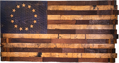 Old Glory Betsy Ross Half Barrel (37"x19")