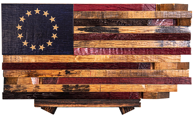Old Glory Betsy Ross Cask (12"x6")