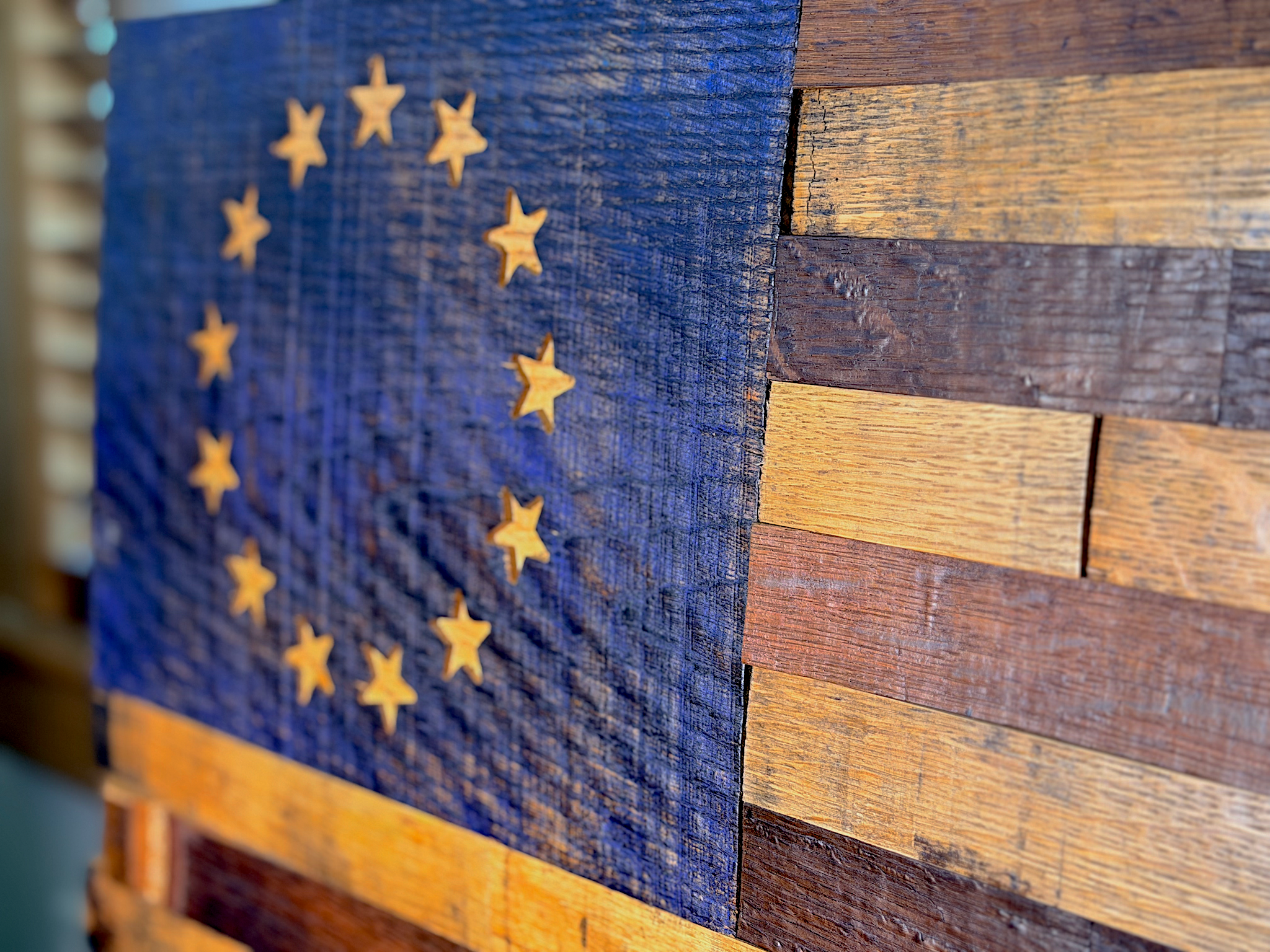 Old Glory Betsy Ross Half Barrel (37"x19")