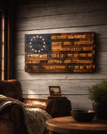 Old Glory Betsy Ross Half Barrel (37"x19")
